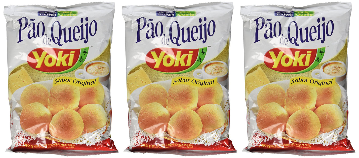 Cheese Bread Mix - Mistura para Po de Queijo - Yoki - (250g) - GLUTEN-FREE, 8.8 Ounce (Pack of 3)