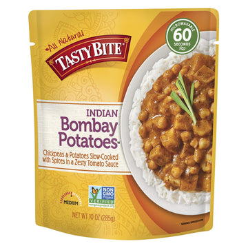 Tasty Bite Indian Bombay Potatoes, Microwaveable Ready to Eat Entr  e, 10 Ounce (Pack of 6)