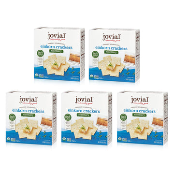 Jovial Organic Sourdough Einkorn Rosemary Crackers - Sourdough Crackers, Crackers For Cheese Platter, Made With Einkorn, Usda Or