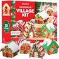 Gingerbread House kit [Set of 8] Mini Village Gingerbread Decorating House Kit Fun Holiday Activity for Kids, Ease Crafted Groov