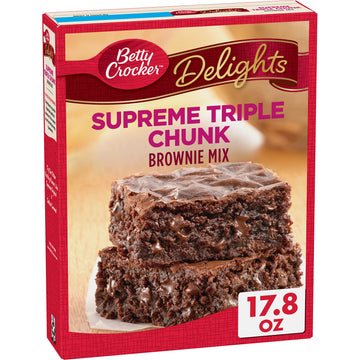 Betty Crocker Delights Supreme Triple Chunk Brownie Mix, 17.8 Oz
