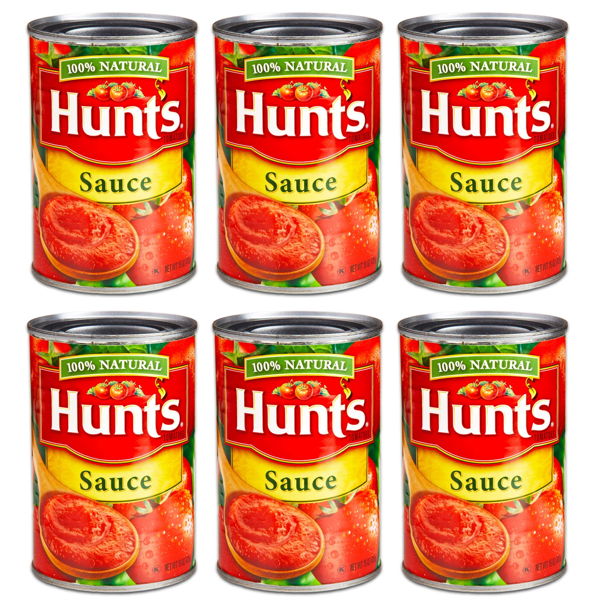 Hunts 100% Natural Tomato Sauce, 15 Ounce - 6 Pack