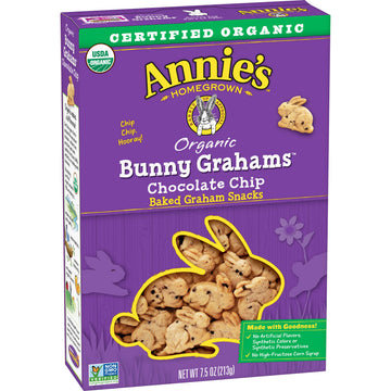 Annies Homegrown Chocolate Chip Bunny Grahams Whole Grain Snacks, 7.5 Ounce