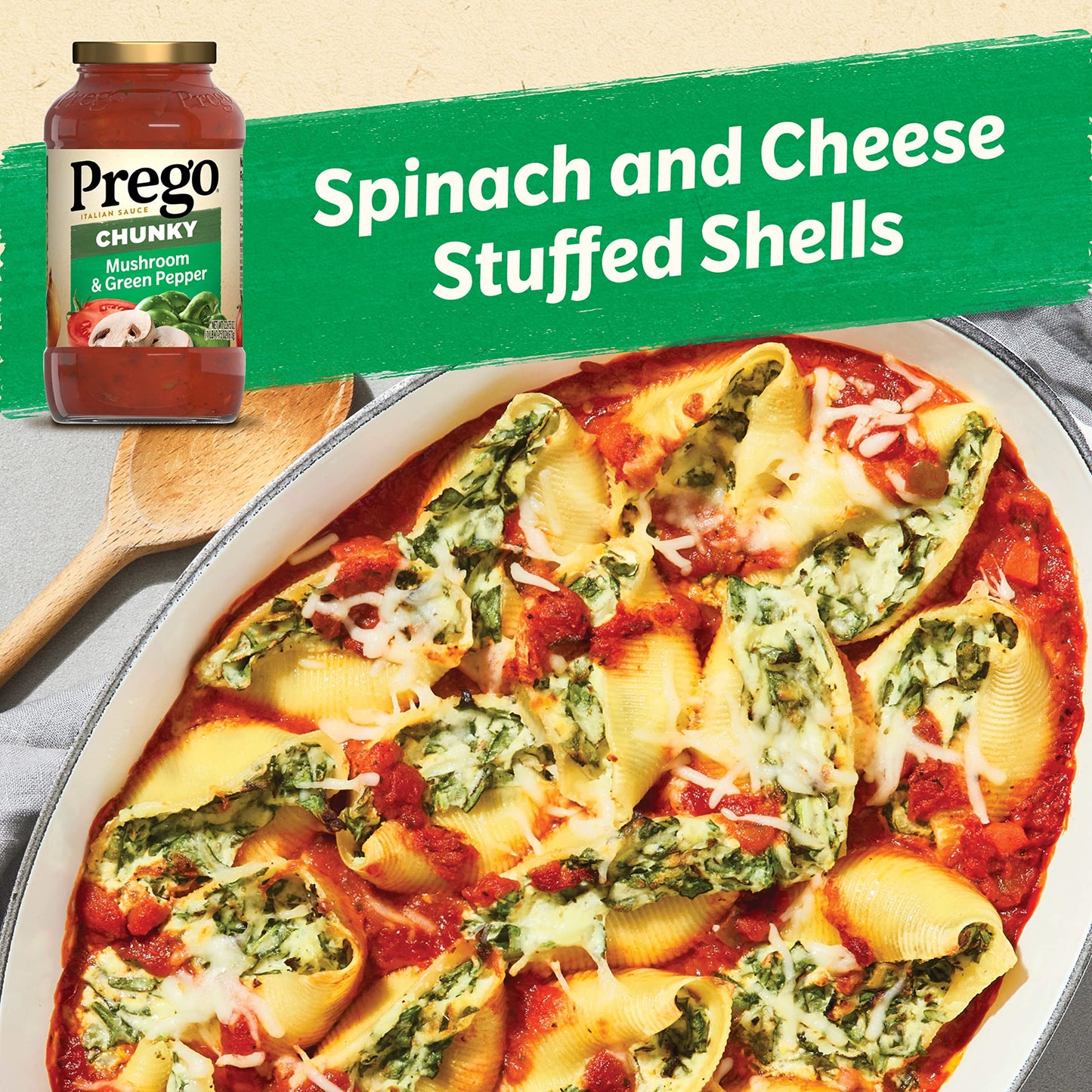 Prego Chunky Mushroom And Green Pepper Pasta Sauce, 23.75 Oz Jar