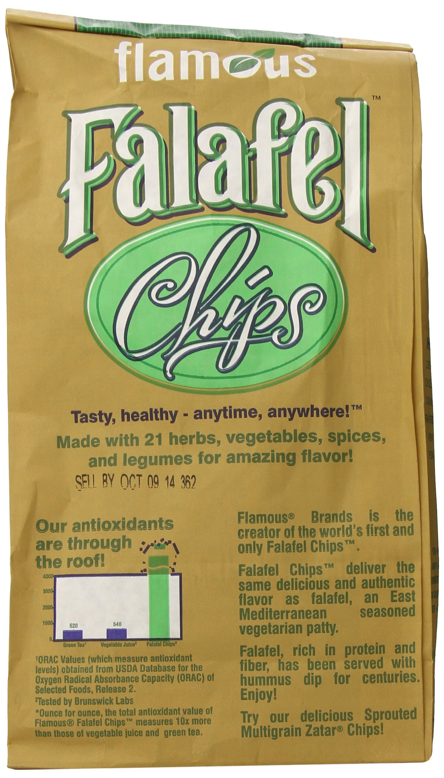 Flamous Brands Original Falafel Organic Chips, 8 Ounce