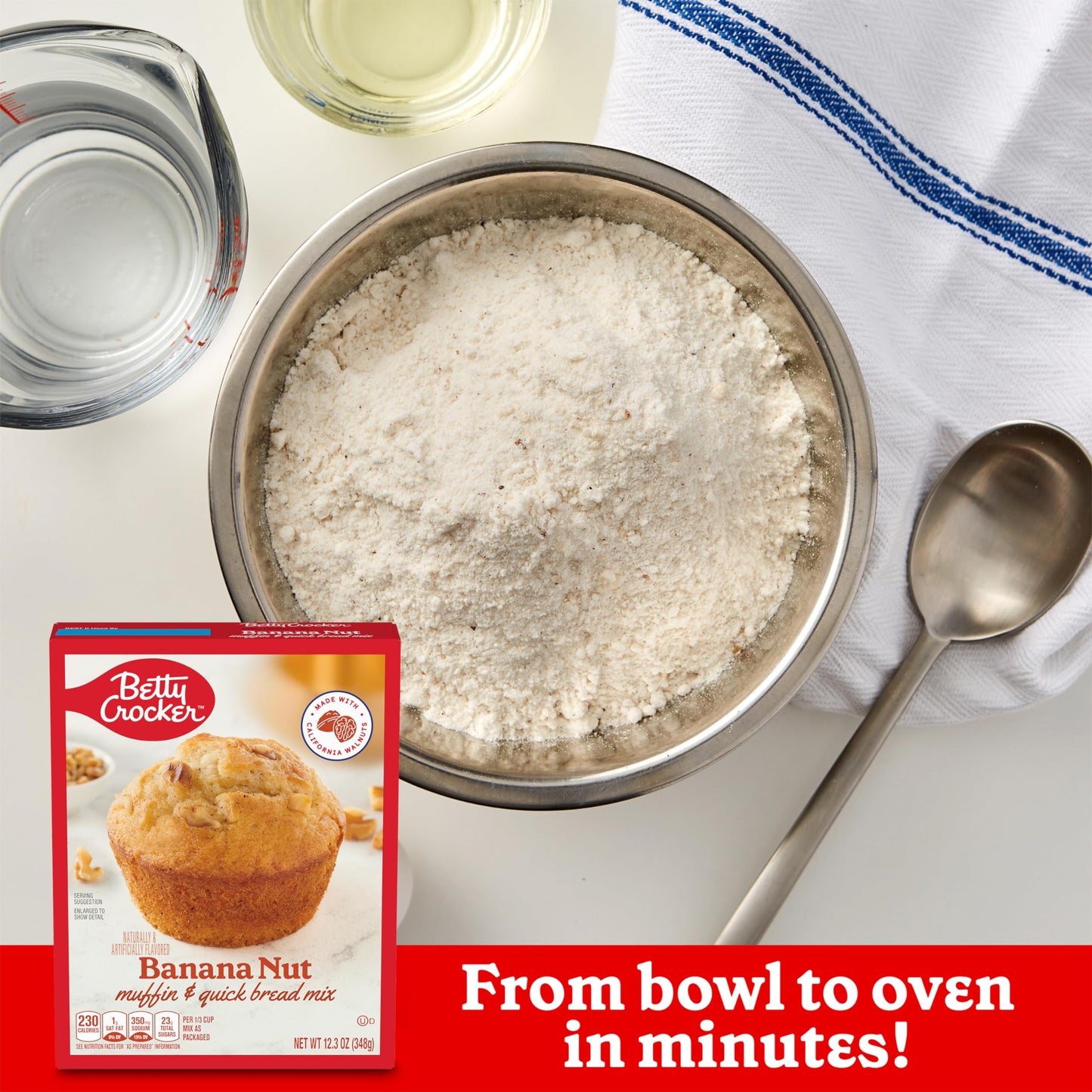 Betty Crocker Banana Nut Muffin And Quick Bread Mix, Made With California Walnuts, 12.3 Oz. (Pack Of 12)