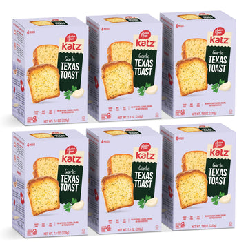 Katz Gluten Free Texas Toast, Fluffy Garlic Bread. Free of Dairy, Tree Nut, Peanut, and Soy. Kosher. 7.8oz (6pk)