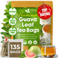 FreshDrinkUS  enhanced 135 Guava Leaf Tea Bags  Handmade  From Great Origin  100% Natural and Pure. Guava Tea  Loose Leaf Herbal Tea. No Sugar/Caffeine/Gluten  Vegan.