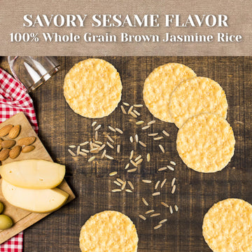 Edward & Son'S Unsalted Sesame Brown Rice Snaps - Rice Crackers Gluten Free, Whole Grain, Oven Baked, Low Fat, Non-Gmo, Usda Org