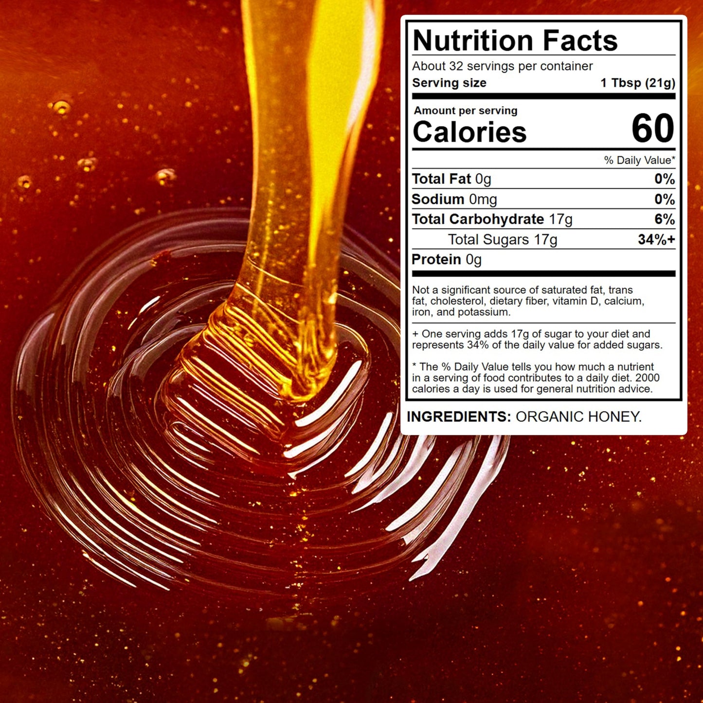 Wellsley Farms Organic Raw Honey, 100% Pure, Usda Certified - 24 Oz Bottle.