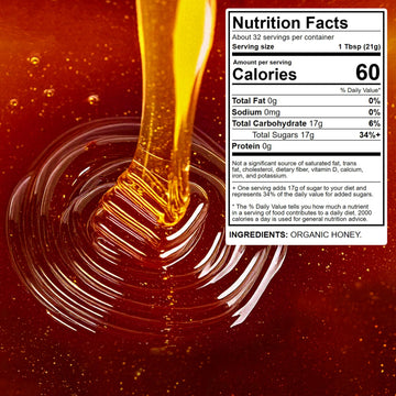 Wellsley Farms Organic Raw Honey, 100% Pure, Usda Certified - 24 Oz Bottle.