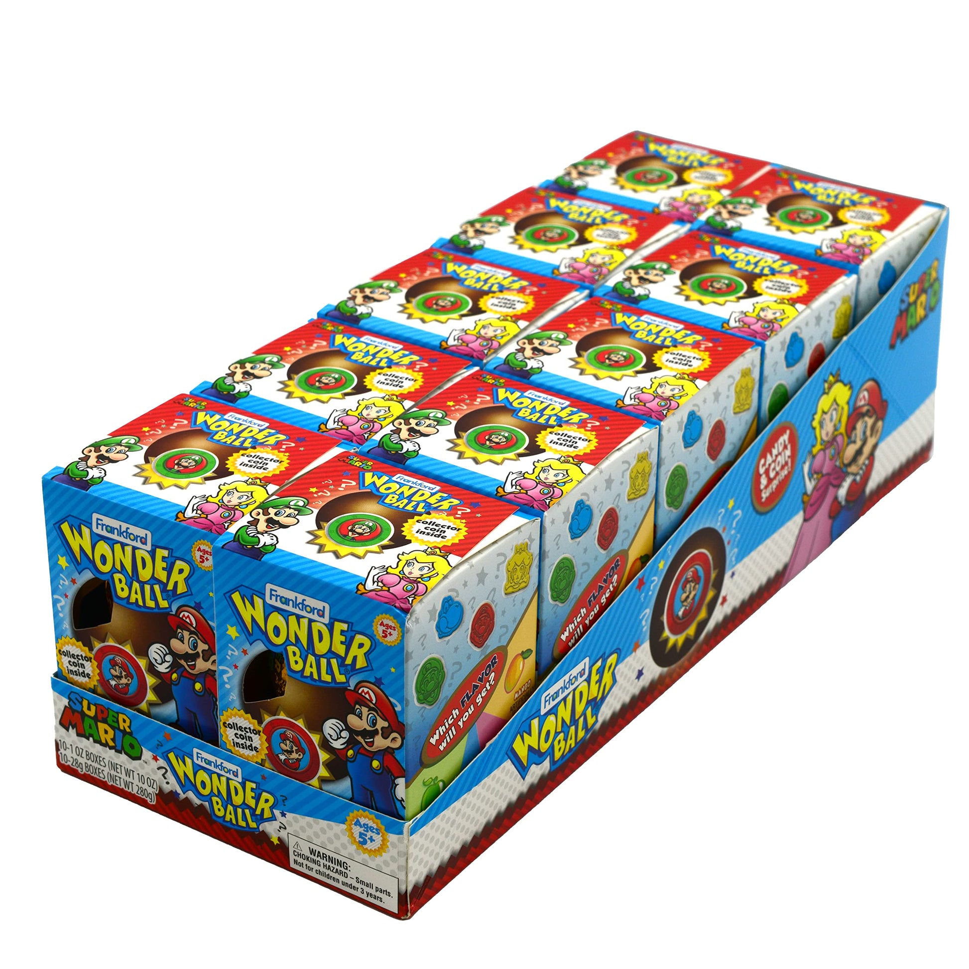 Super Mario Wonder Ball Milk Chocolate with surprise collectible coin, 10 Pack for Kids Teens Adults Boys Girls Men Women of all