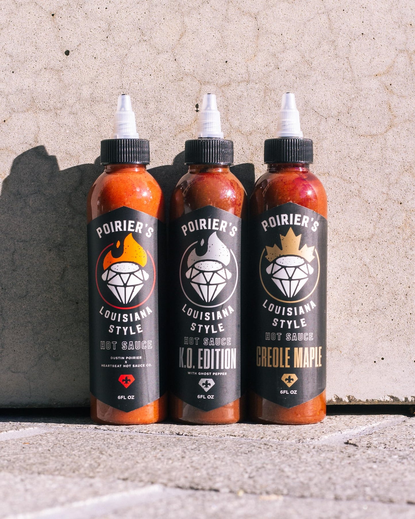 Dustin Poirier's Louisiana Style Hot Sauce Trio by Heartbeat, Fiery Trifecta Made with Natural Ingredients: The Original Louisia