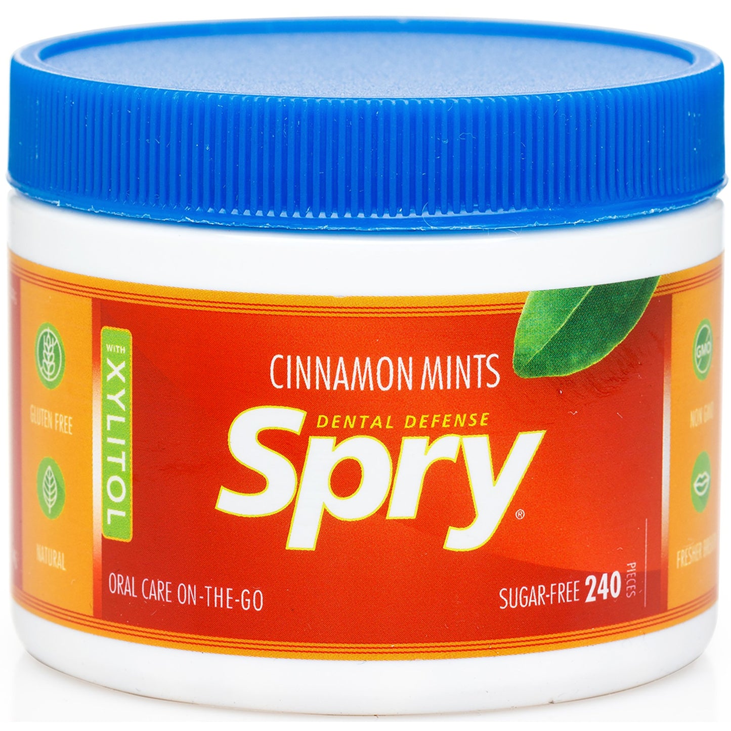 Spry Xylitol Cinnamon Mints Sugar Free Candy - Promote Oral Health, Increase Saliva Production, Stop Bad Breath, Non-GMO, Gluten