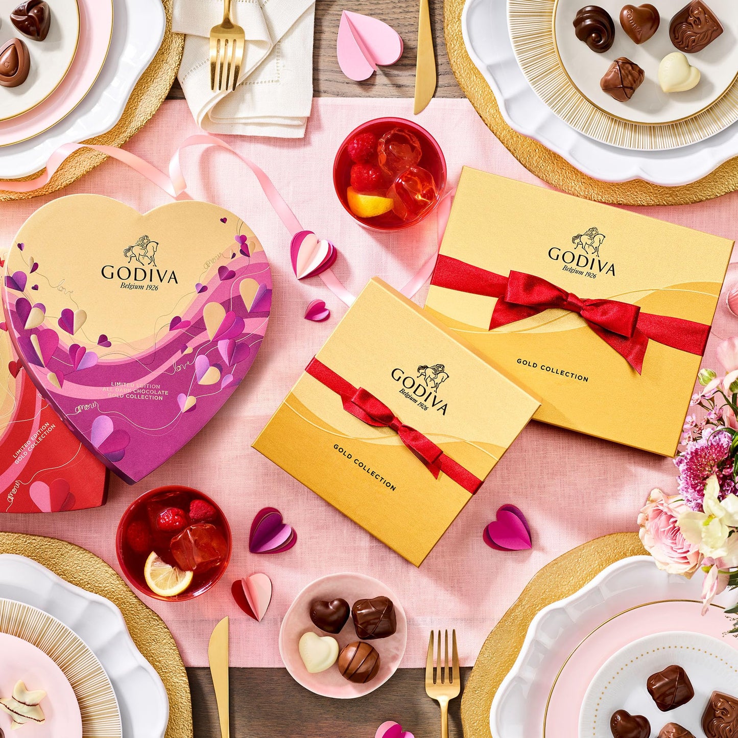Godiva Chocolatier Valentines Day Heart Chocolate Gift Box - 14 Piece Assorted Luxury Dark Chocolate Candy With Gourmet Fillings