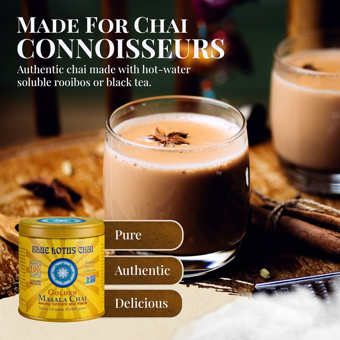 Blue Lotus Chai Golden Masala Flavor (3 Oz)