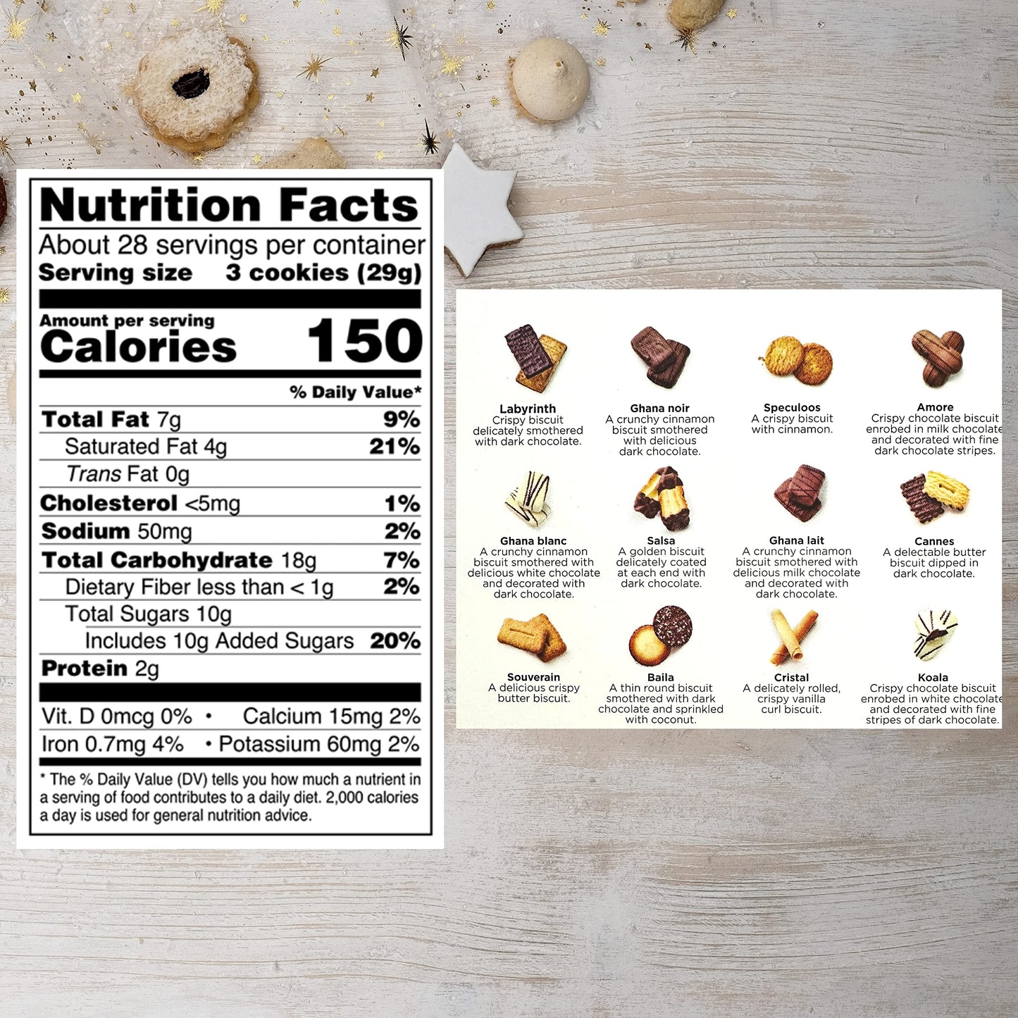 Desobry Belgian Chocolate Cookie Assortment, 800g, 21.69 x 9.80 x 23.29 cm