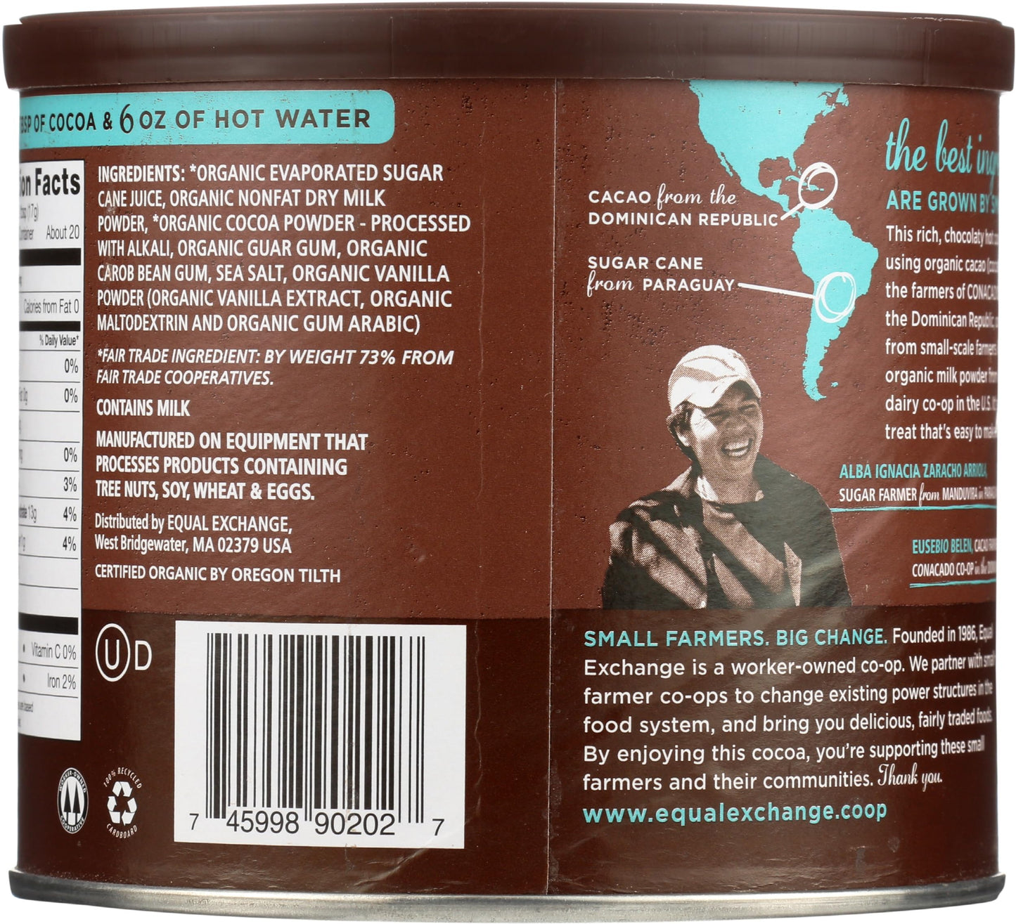 Equal Exchange Hot Cocoa Mix, Cans Chocolate, 12 Oz (Ogh-Equalch)