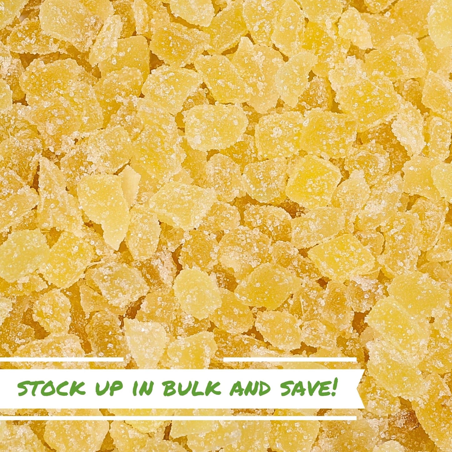 Crystallized Ginger Dices By It'S Delish, 2 Lbs Bulk Bag | Candied Dried Ginger Fruit Chews Natural Candy, Ginger Root With Suga
