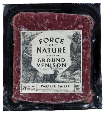 Force Of Nature Meats 100% Grass Fed, Pastured Venison Grind, 14 oz