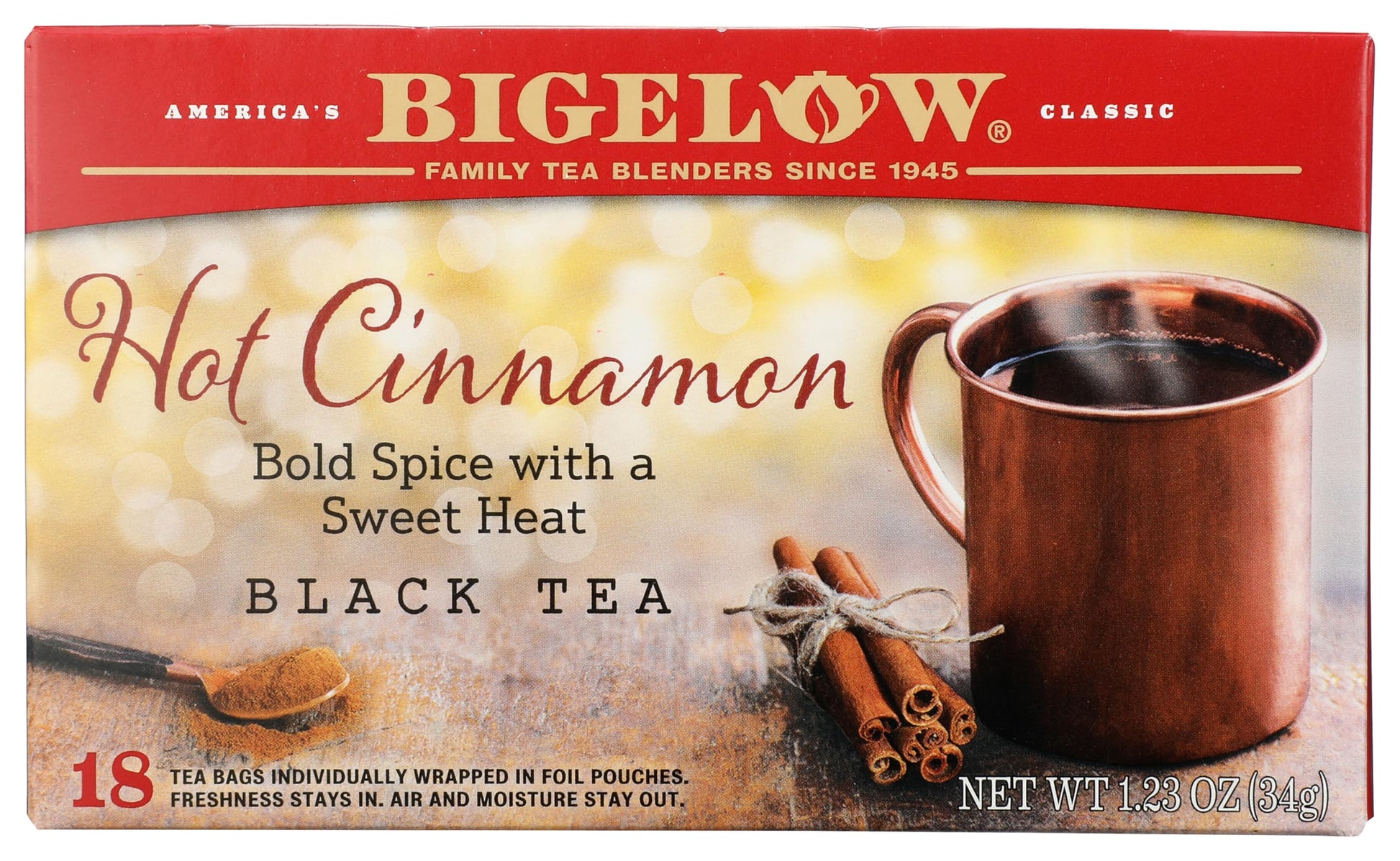 Bigelow Sweet Cinnamon Dolce Black Tea (Caffeinated), 18 Count