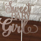 Sweet Baby Girl Cake Topper Rose Gold Glitter Baby Shower Girl Cake Topper Baby Girl Cake Topper For Baby Shower, Its A Girl Cak