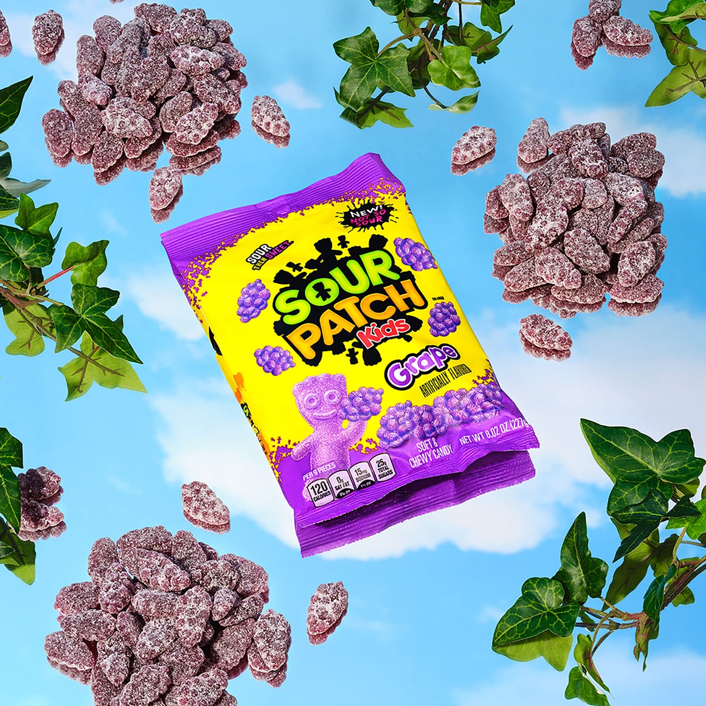 Sour Patch Kids Grape Soft & Chewy Candy, 8.02 Oz