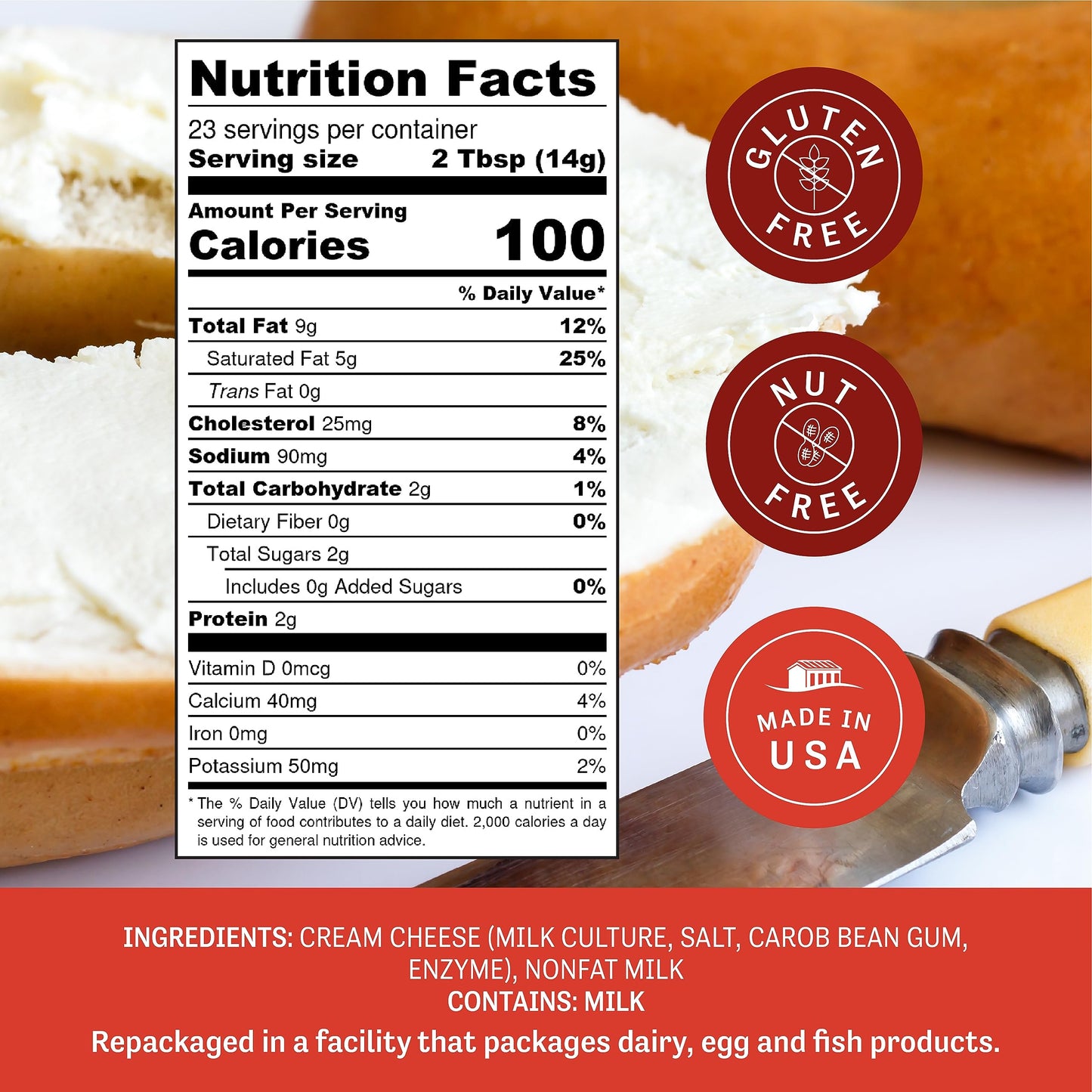 Judees Cream Cheese Powder - Non-GMO, Keto-Friendly, Gluten-Free - 11.25 oz - Made in USA