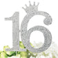 Chloe Elizabeth Rhinestone Princess Crown Cake Topper for Sweet 16 - Silver