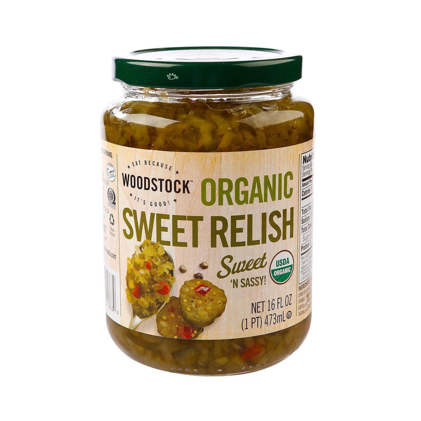 Woodstock Organic Sweet Relish - Case of 12 - 16 oz.