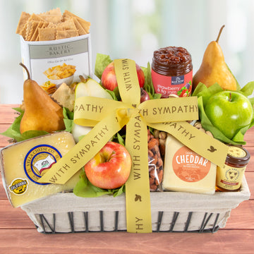 A Gift Inside With Sympathy California Farmstead Fruit Gift Basket
