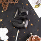 PHD CAKE Black Number Birthday Candles, 2.76 Inch, Wax, Set of 5