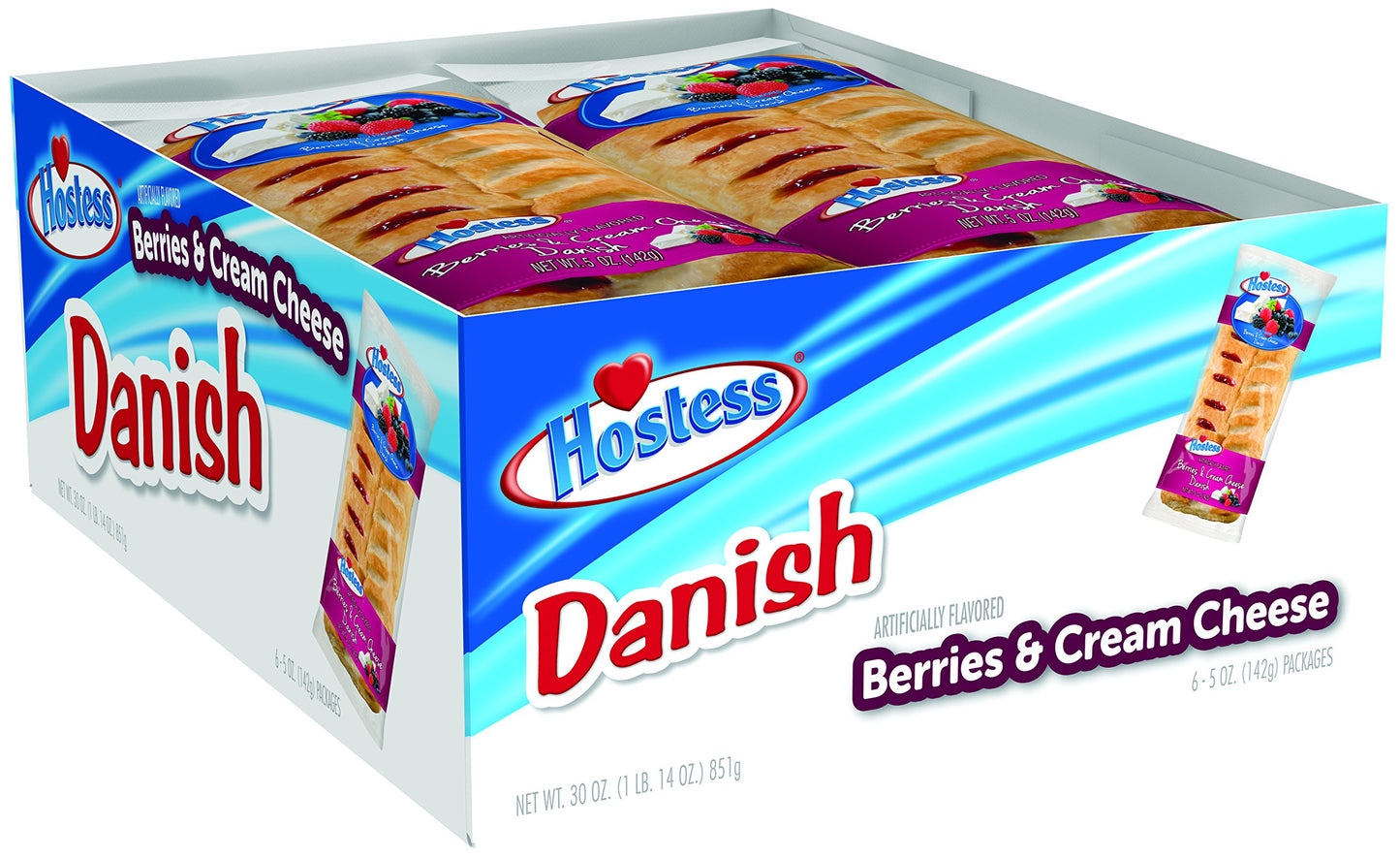 Hostess Danish, Berries & Cream Cheese, 5 Ounce (Pack of 6)