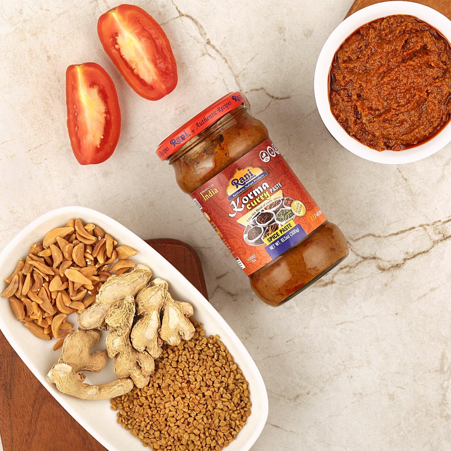 Rani Korma Curry Cooking Spice Paste 10O.5Z (300G) Glass Jar, Pack Of 5+1 Free ~ No Colors | All Natural | Non-Gmo | Vegan | Glu