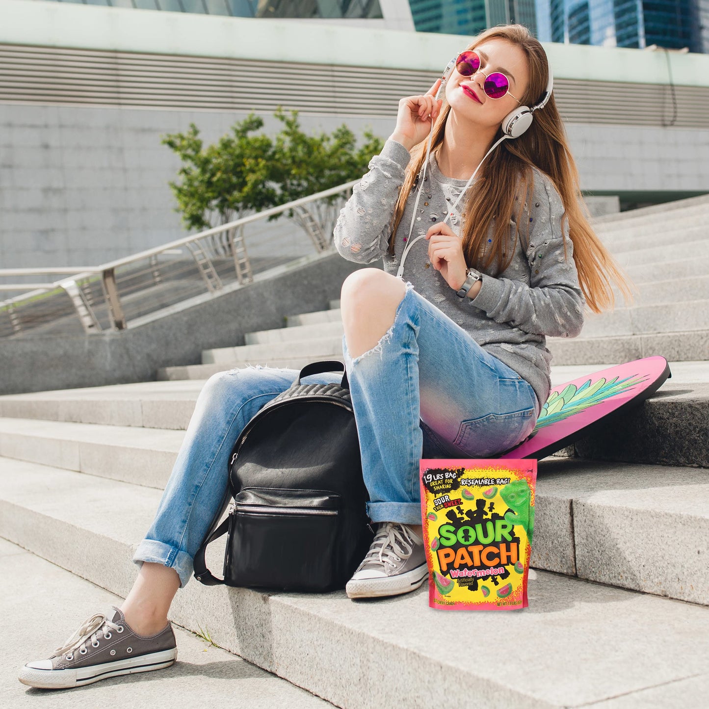 SOUR PATCH KIDS Watermelon Soft & Chewy Candy, Family Size, Bulk Candy, 1.8 lb (Pack of 2)