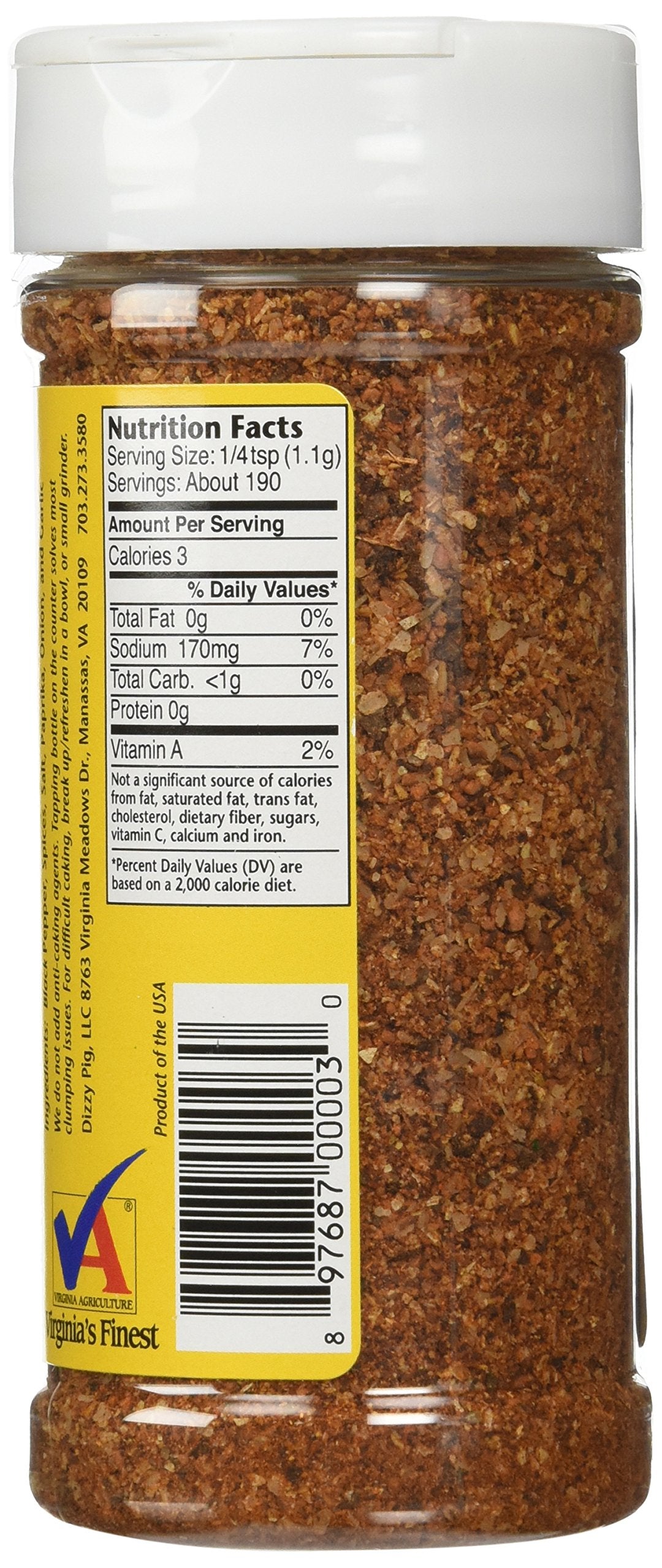 Dizzy Pig Cow Lick Spicy Beef Seasoning Rub, 8oz Shaker, MSG Free, Gluten Free, Hand Made in the USA