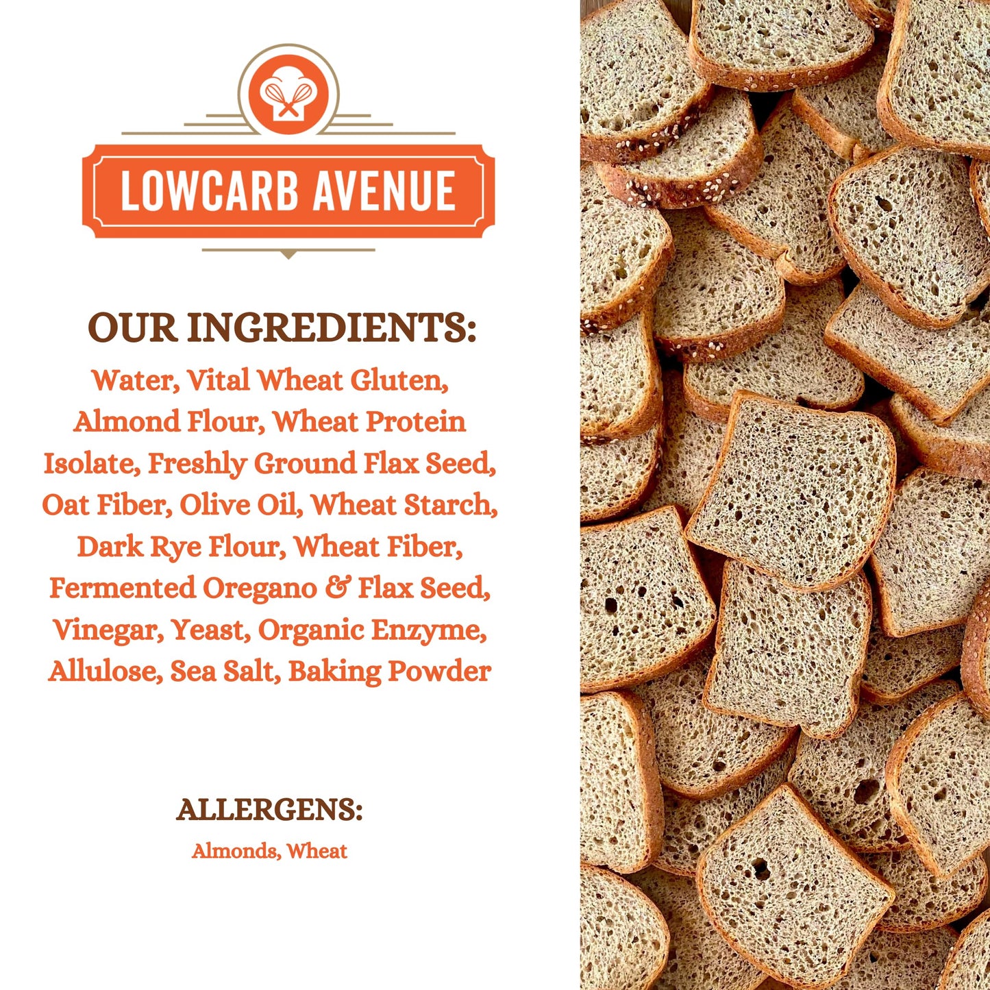LOWCARB AVENUE Multigrain Bread - 2g Net Carbs, 7g Protein, Vegan, Sugar Free, 2 Pack (16 oz)