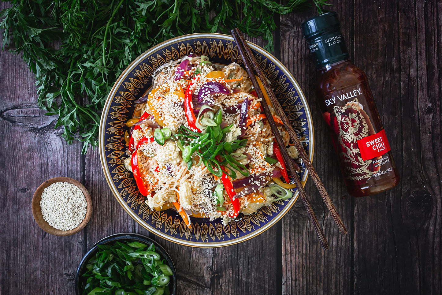 Sky Valley Sweet Chili Sauce - Mild Heat, Thai Sweet Chili Sauce, Use As Eggroll Or Spring Roll Sauce, Gluten-Free, Plant-Based,