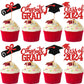24 Pcs 2024 Graduation Cupcake Toppers Glitter Class Of 2024 Congrats Grad Cap Diploma Cupcake Picks 2024 Graduation Theme Party