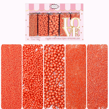Confect Orange Sprinkles | Sprinkles for Cakes & Cupcakes Decoration | Celebration Sprinkles | Assorted Pack of 5 Spooky-Night O