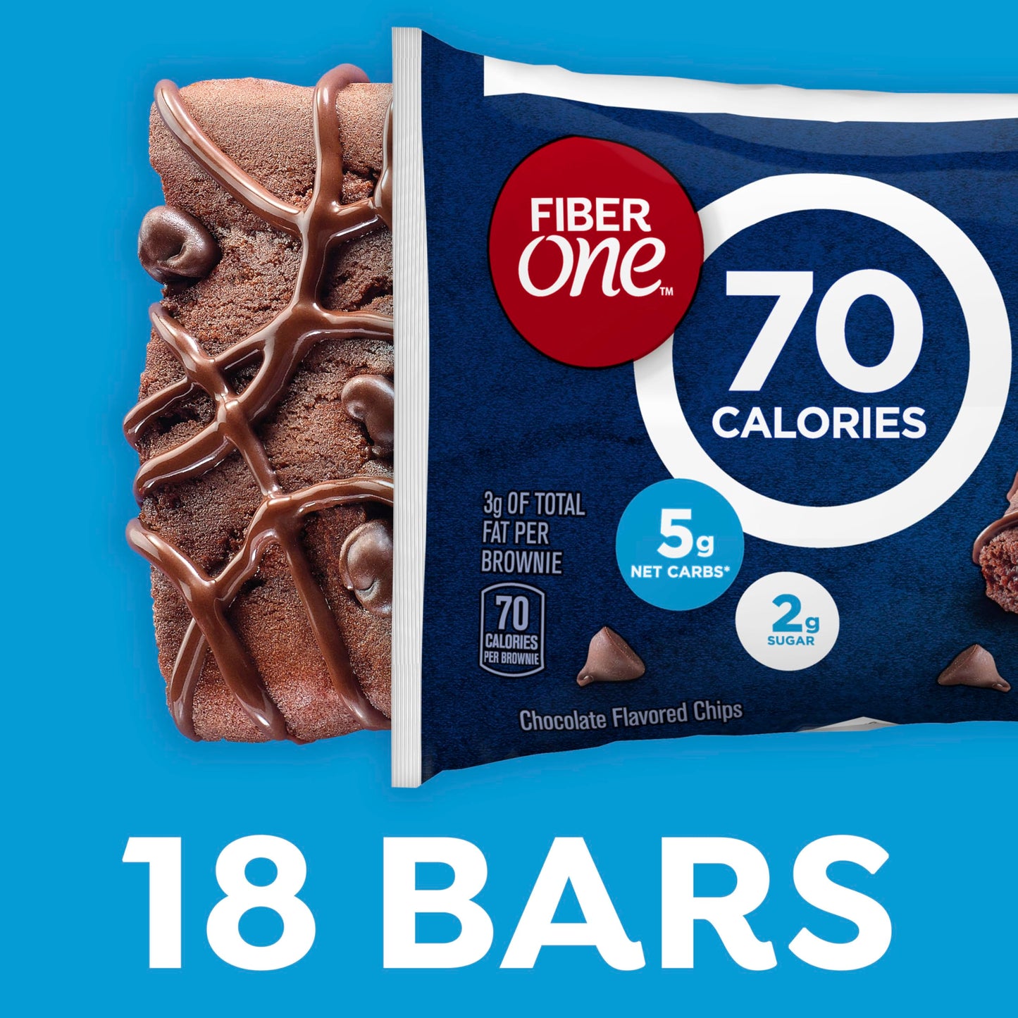 Fiber One Chocolate Fudge Snack Bars, 70 Calorie Brownies, 18 Count, Mega Pack, Brown, Model 16000408036