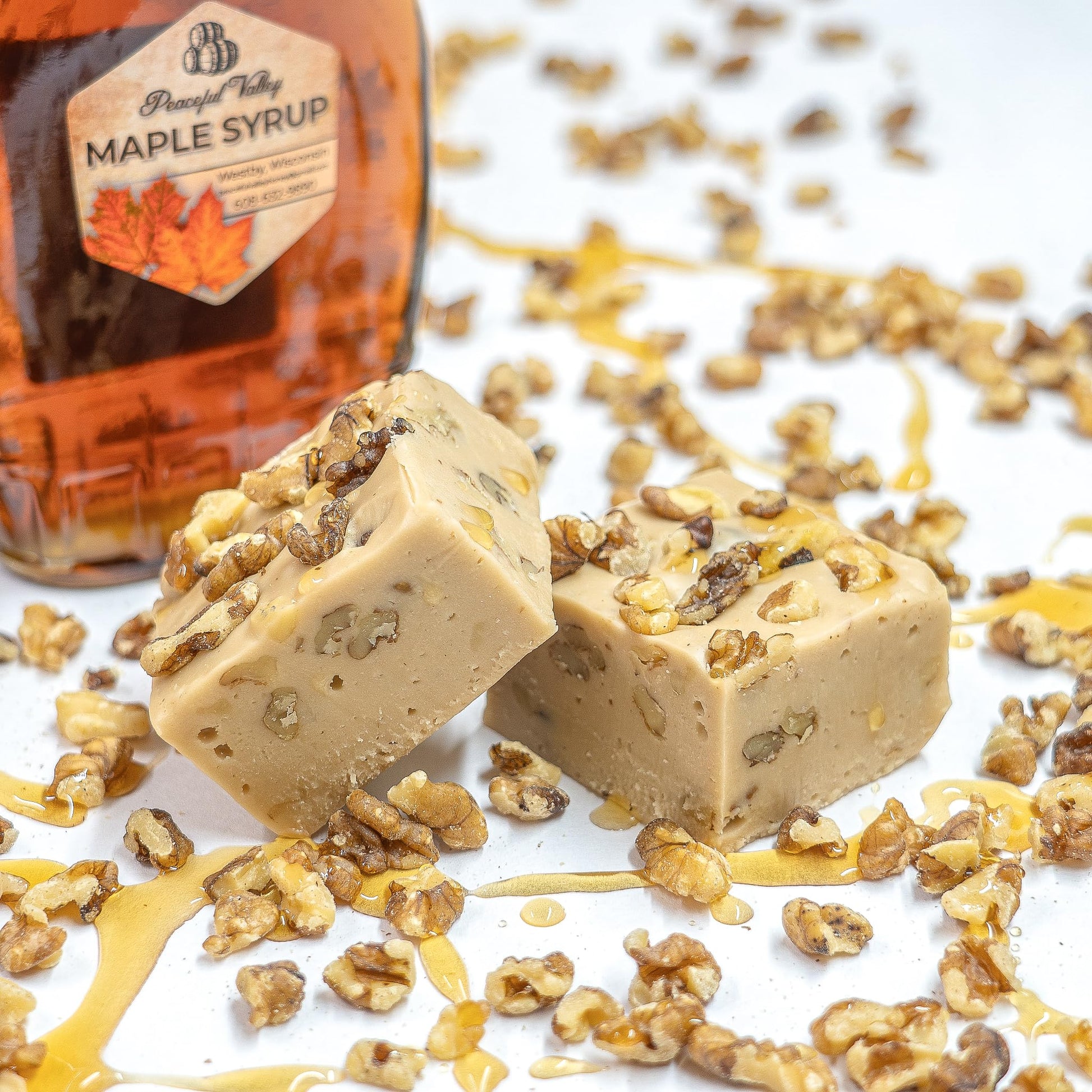 Valley Fudge Maple Walnut Artisan Fudge, Gourmet Candy, One Pound Package