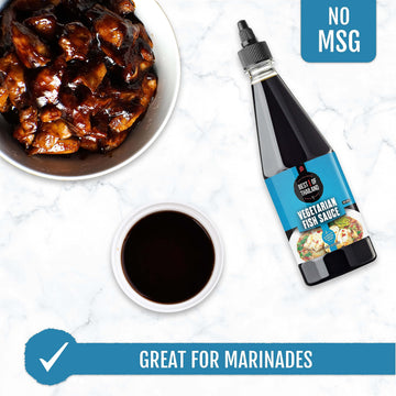 Best Of Thailand Vegetarian Fish Sauce | [Improved No Msg] Real Authentic Asian Brewed Vegan Sauces For Dressings & Cooking | Ce