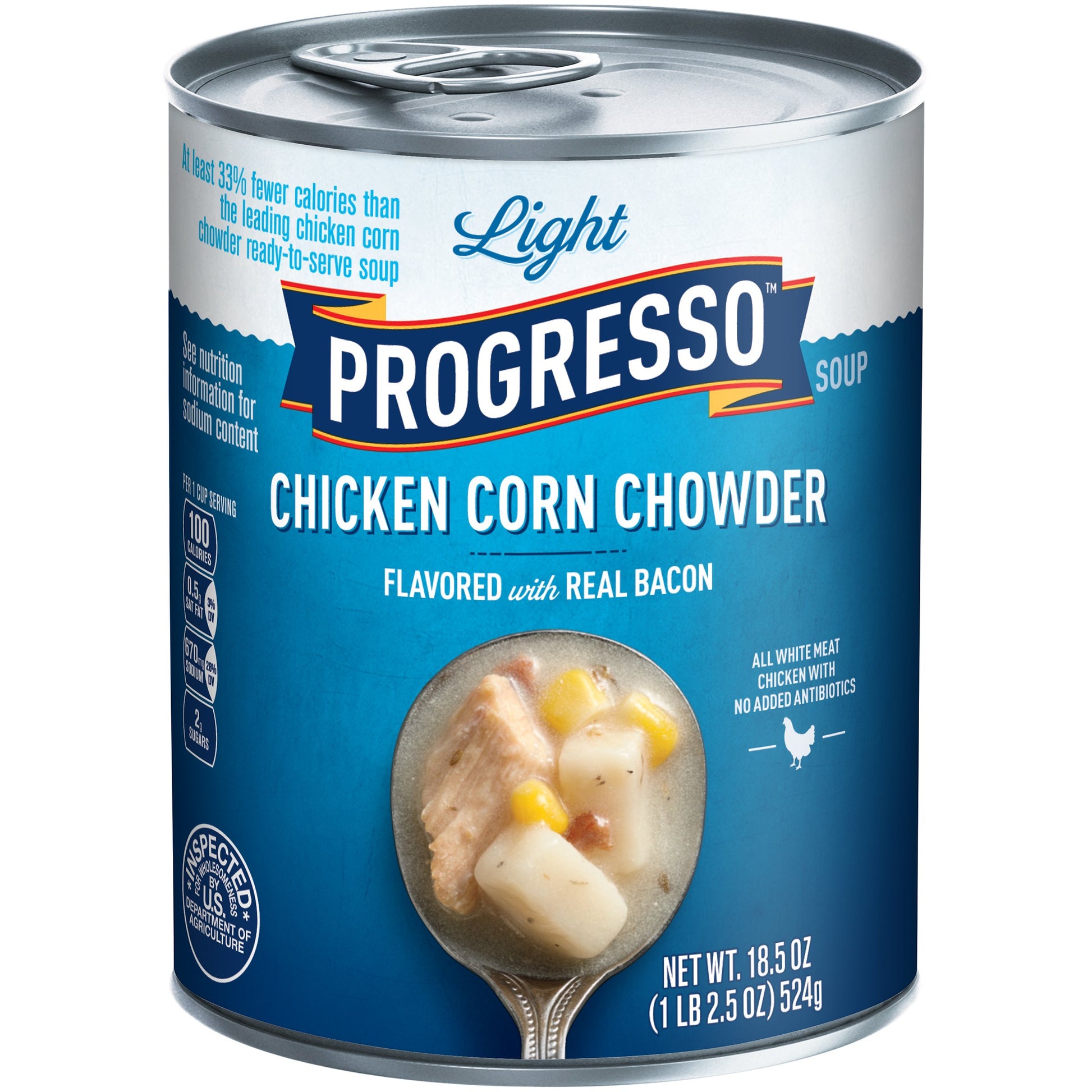 Progresso Light Soup, Chicken Corn Chowder With Bacon Soup, 18.5-Ounce Cans (Pack Of 12)