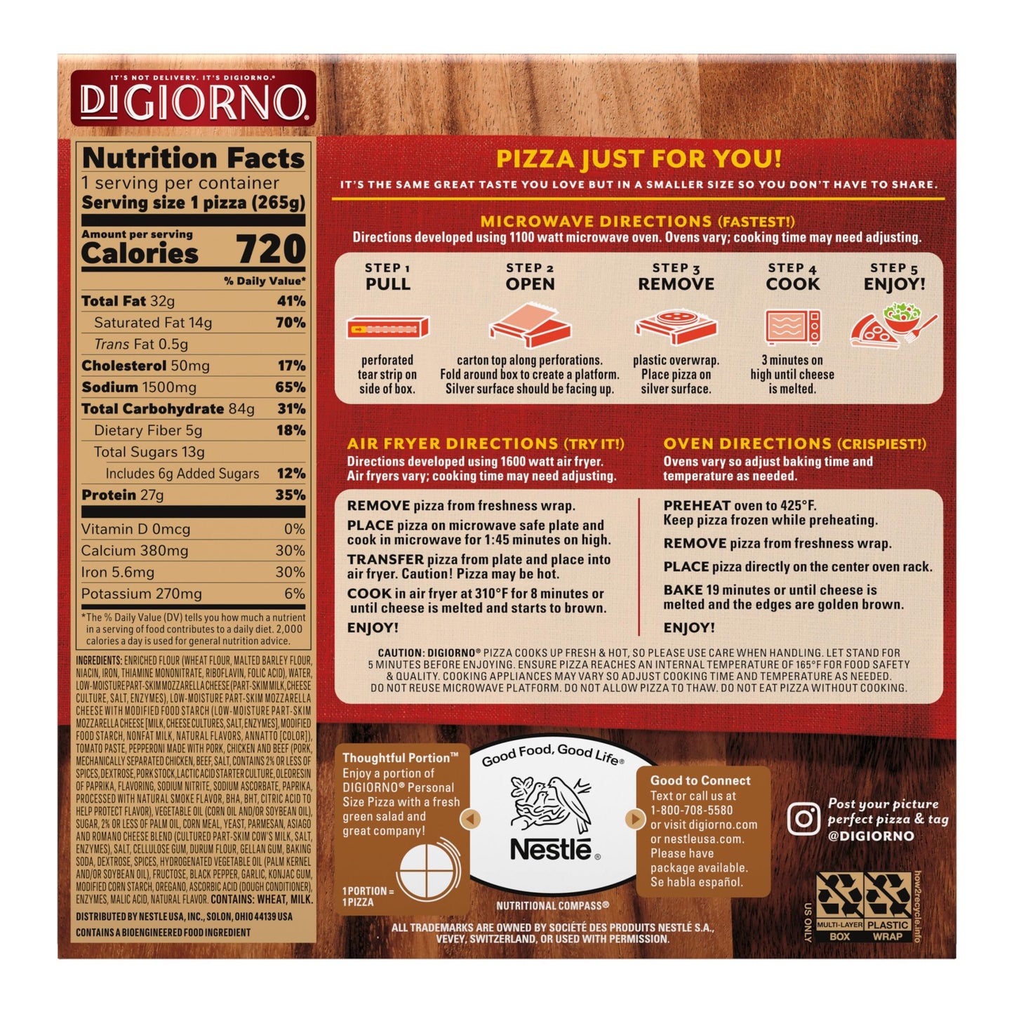 DiGiorno Small Traditional Hand Tossed Crust Four Cheese Pizza, Pack of 10