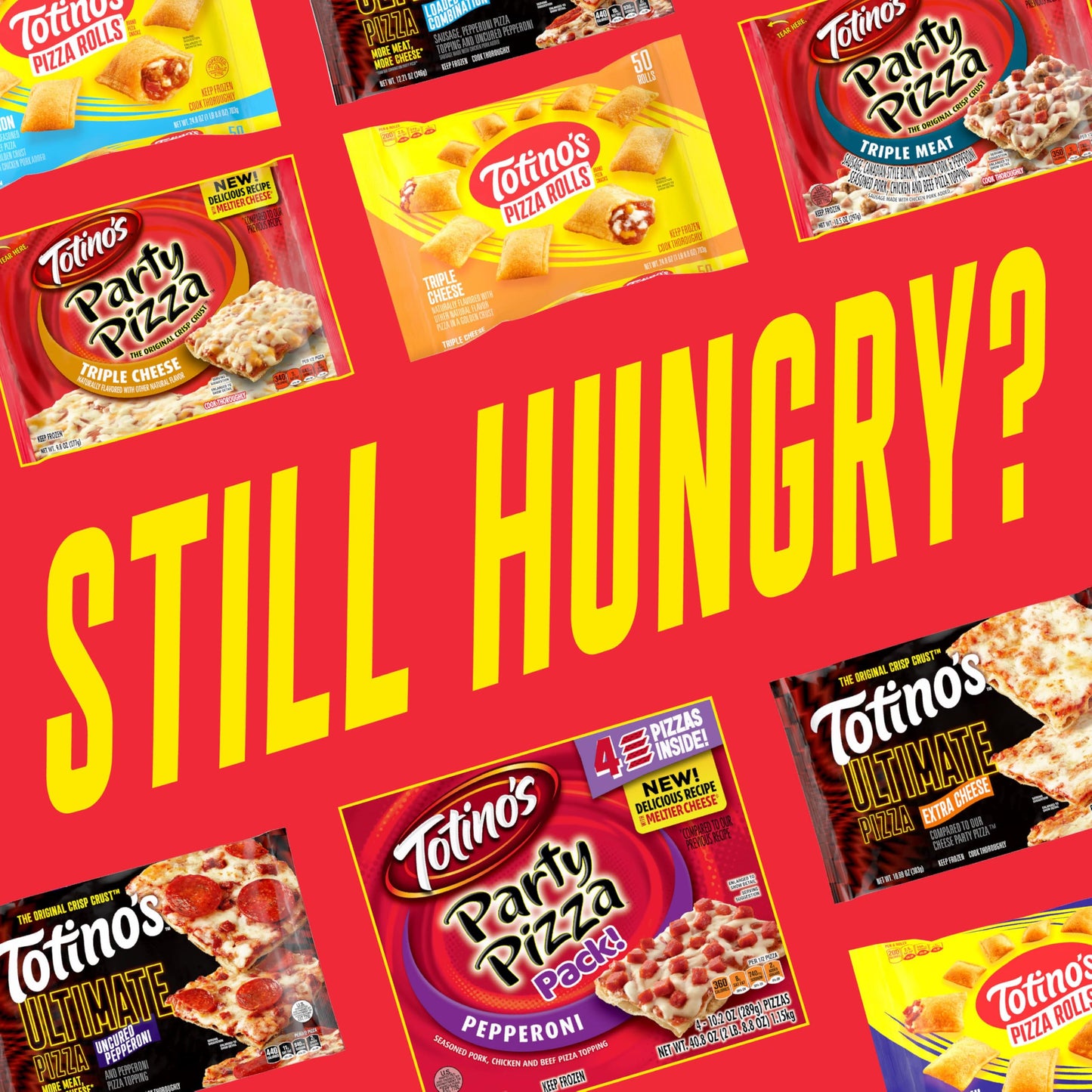 Totinos Pizza Rolls, Cheese Flavored, Frozen Snacks, 50 Rolls, 24.8 oz