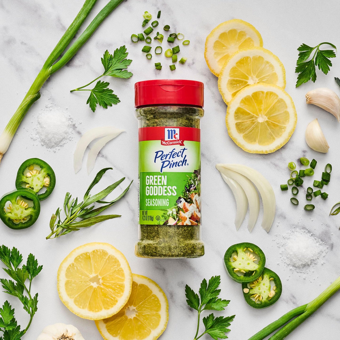 McCormick Perfect Pinch Seasoning  Green Goddess  For Adding Tangy  Herby Flavor to Chicken  Roasted Veggies  Dressings  Sauces & More  4.23 oz