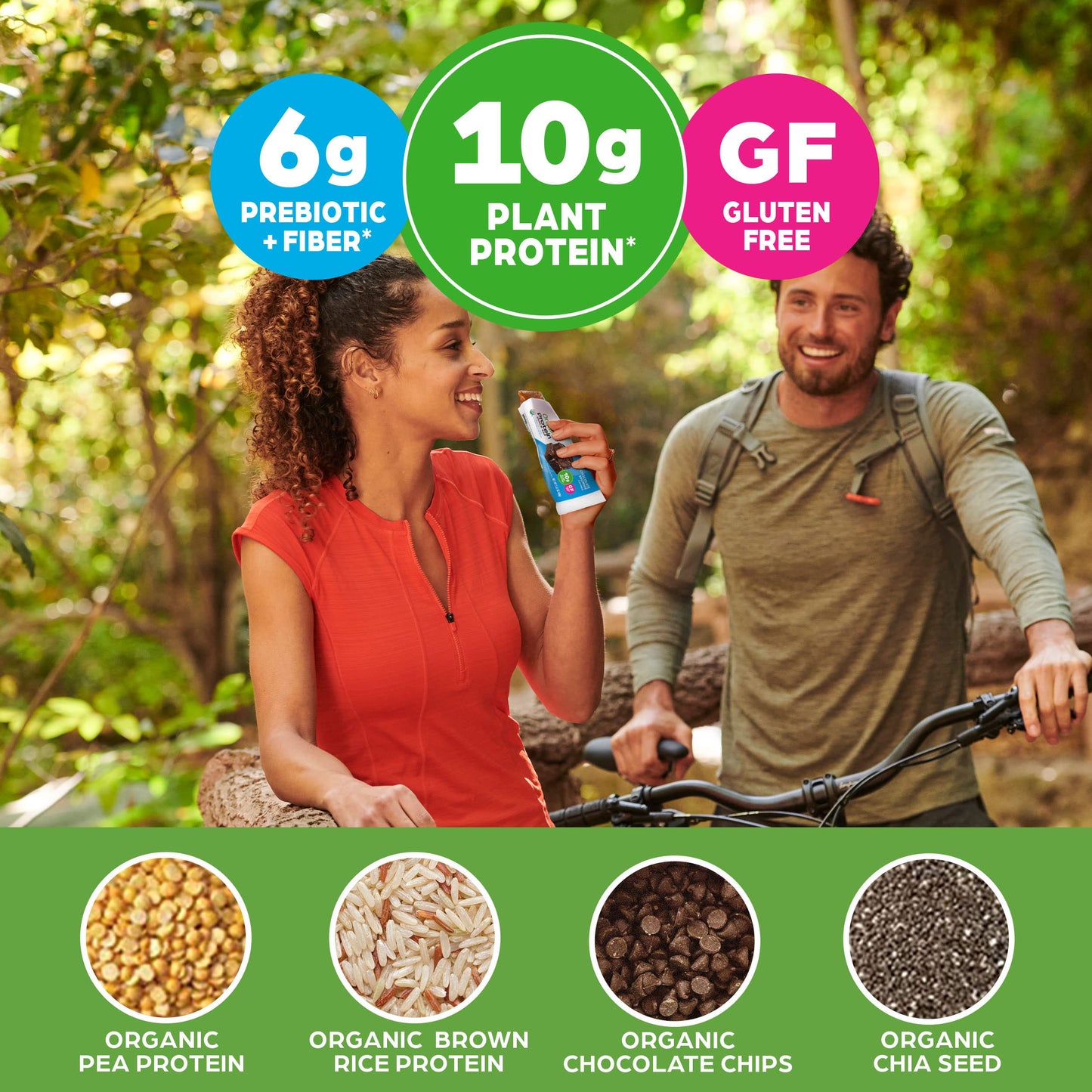 Orgain Organic Vegan Protein Bars, Chocolate Brownie - 10G Plant Based Protein, Low Calorie Healthy Snacks, No Lactose Or Soy Ingredients, Gluten Free, Non-Gmo - 1.41 Oz (Pack Of 12)