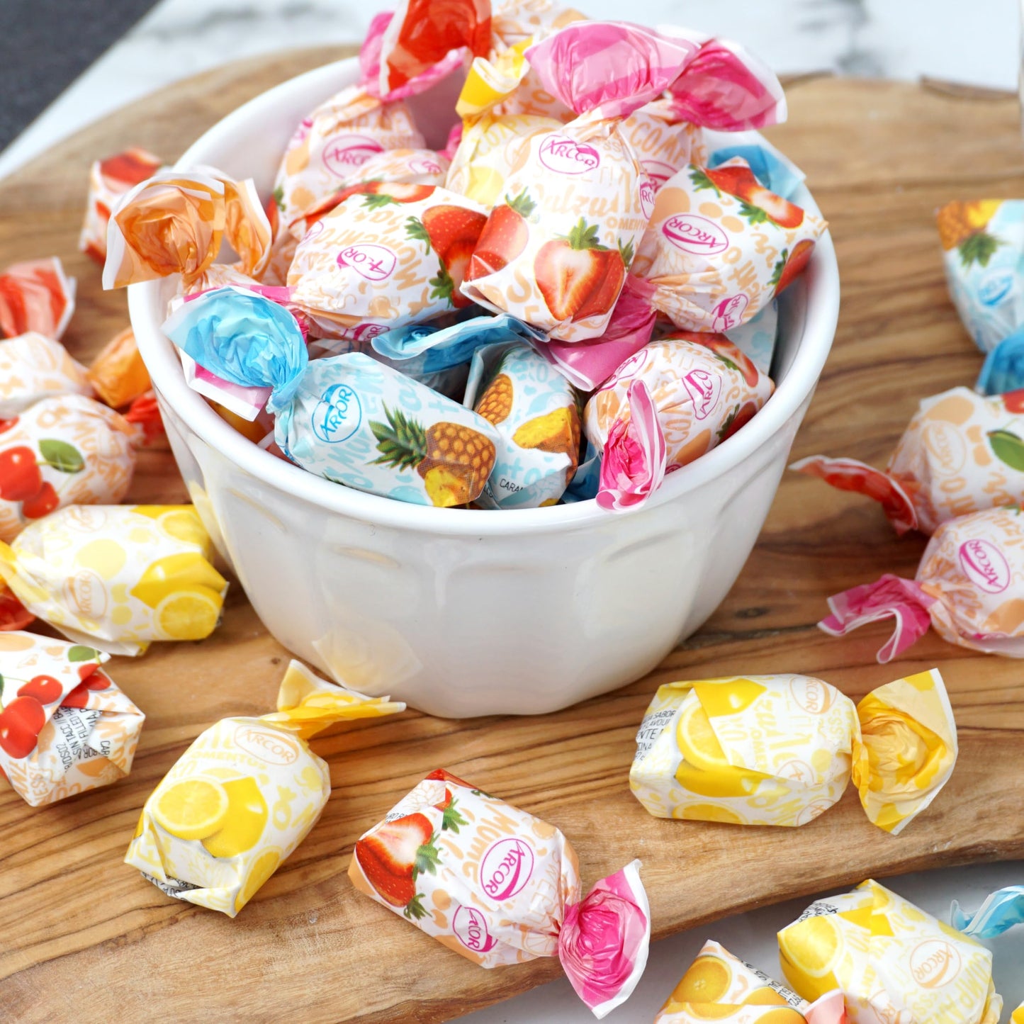 Arcor Fruit Filled Candy  5 Pound Arcor Candy (Approx. 300 pcs.)  Fruit Filled Hard Candy Individually Wrapped  The Hampton Popcorn & Candy Company