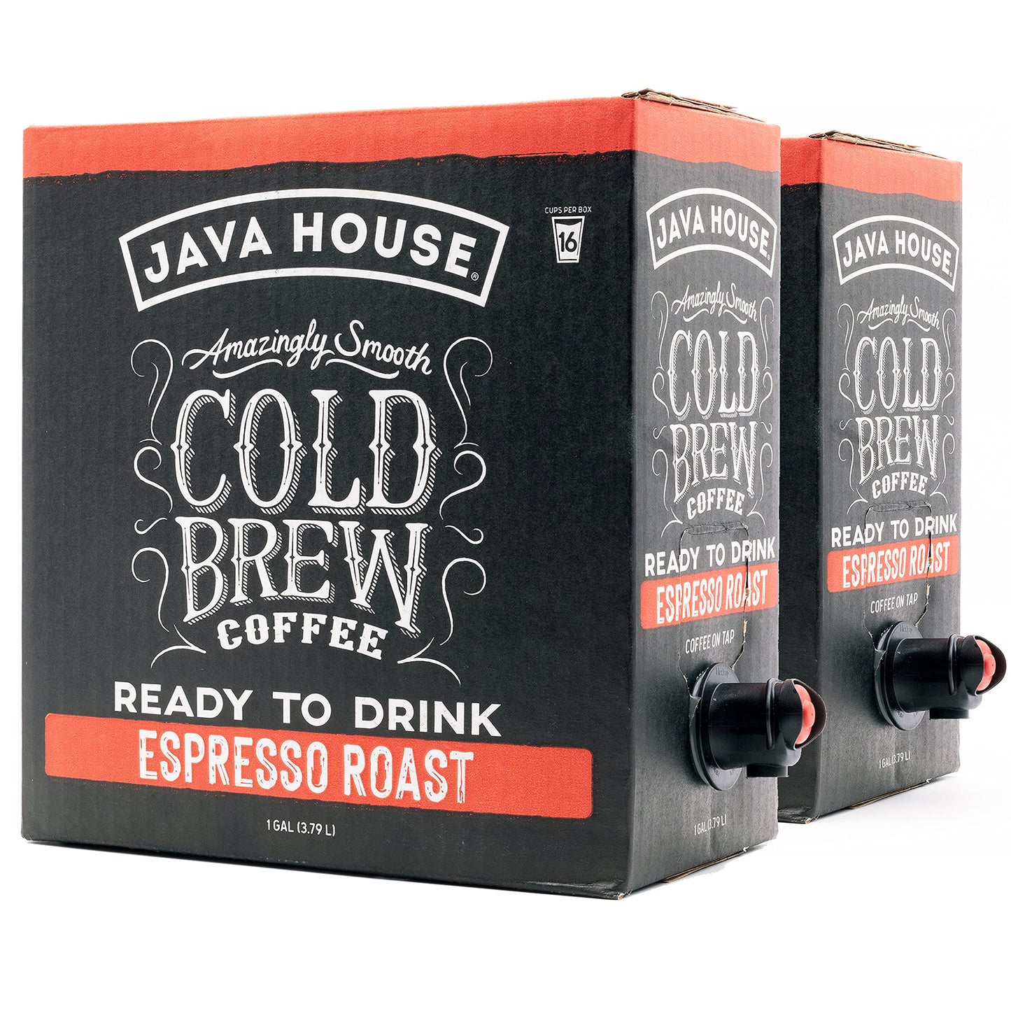 Java House Cold Brew Coffee On Tap, Ready to Drink, 128 Fl Oz Box, Pack of 2